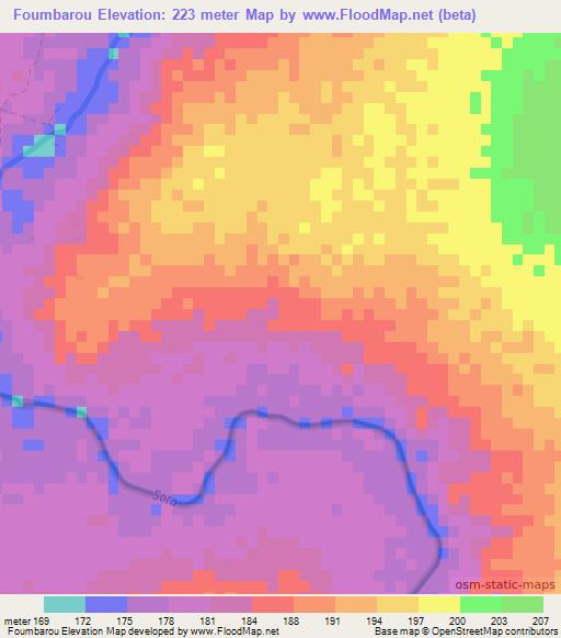 Foumbarou,Benin Elevation Map