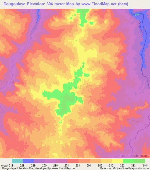 Dougoulaye,Benin Elevation Map