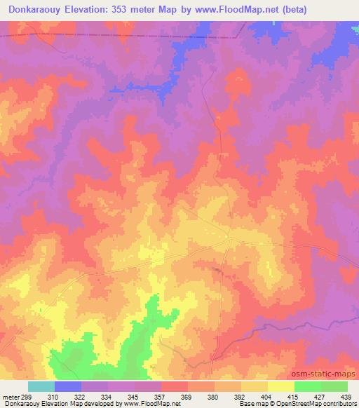 Donkaraouy,Benin Elevation Map