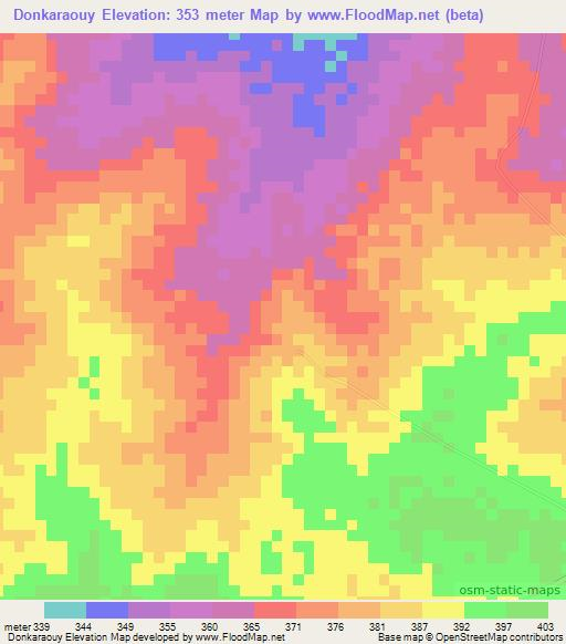 Donkaraouy,Benin Elevation Map