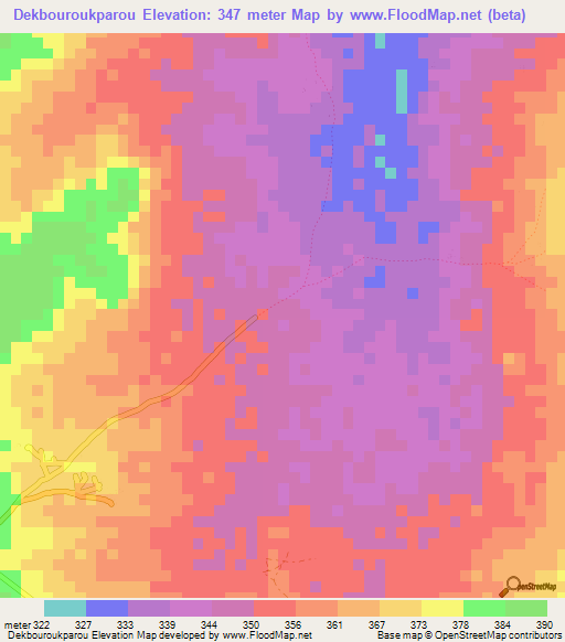 Dekbouroukparou,Benin Elevation Map