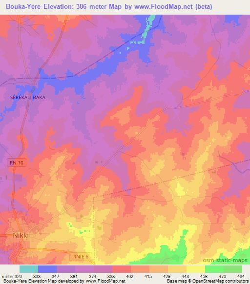 Bouka-Yere,Benin Elevation Map