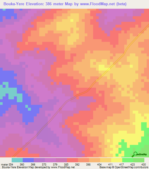 Bouka-Yere,Benin Elevation Map
