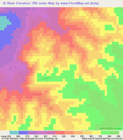 Al Khan,Syria Elevation Map