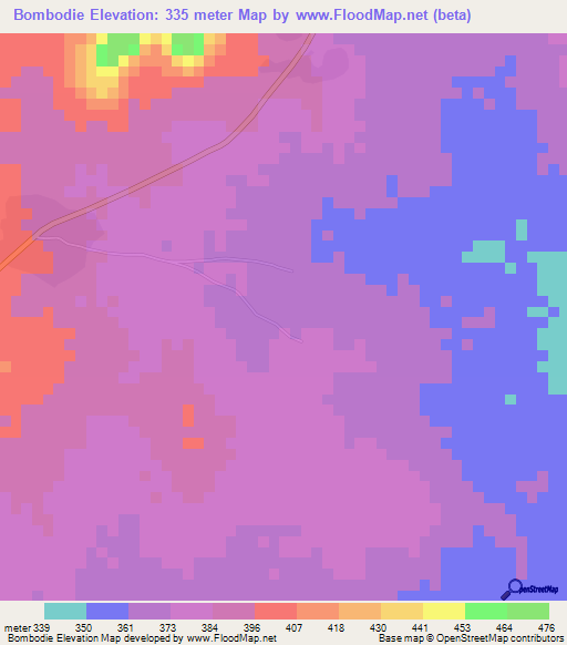 Bombodie,Benin Elevation Map