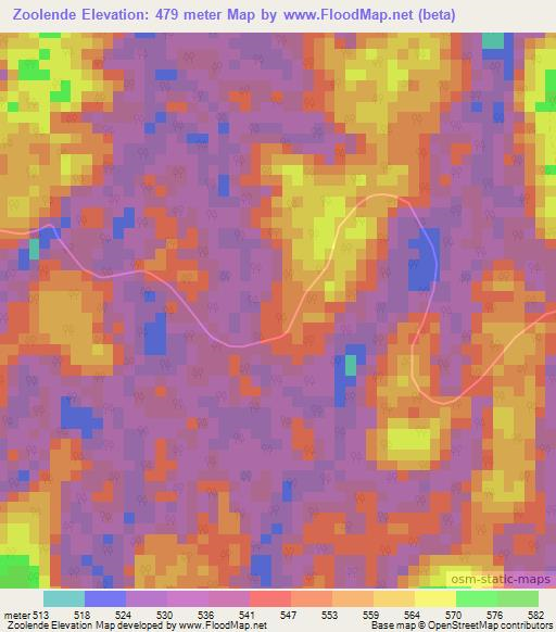 Zoolende,Gabon Elevation Map