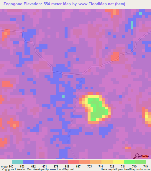Zogogone,Gabon Elevation Map