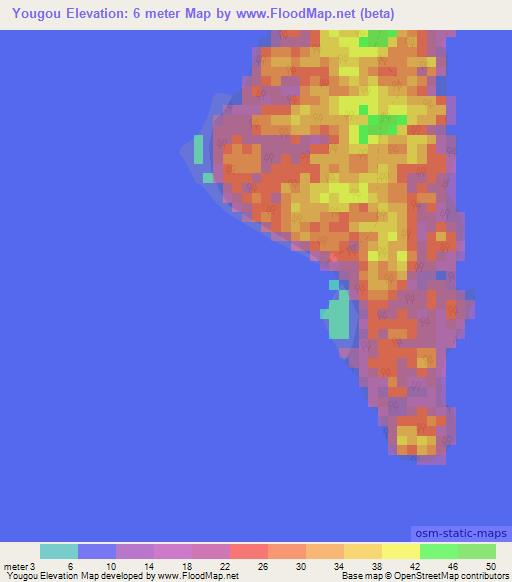 Yougou,Gabon Elevation Map