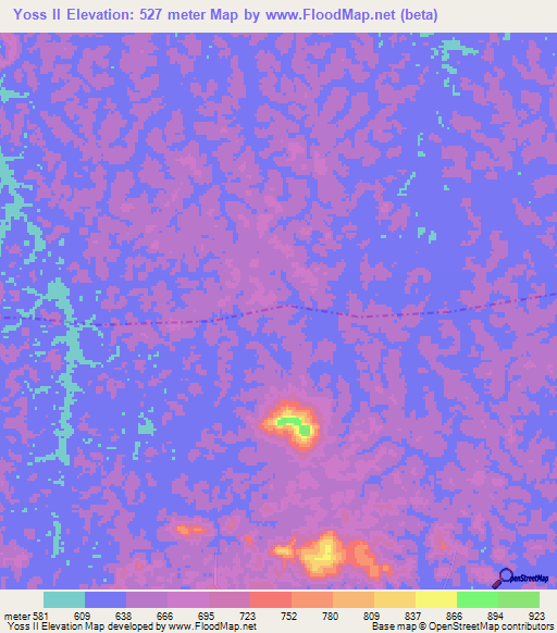 Yoss II,Gabon Elevation Map