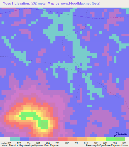 Yoss I,Gabon Elevation Map