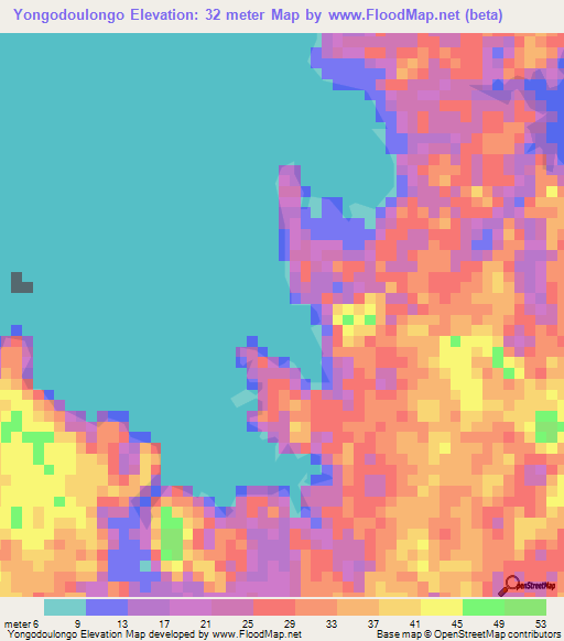 Yongodoulongo,Gabon Elevation Map