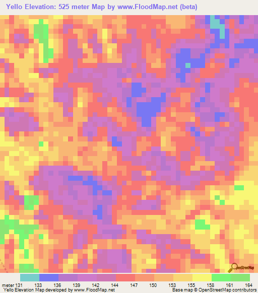 Yello,Gabon Elevation Map