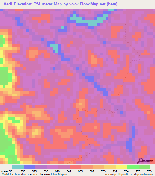 Vedi,Gabon Elevation Map