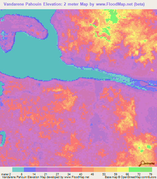 Vandarene Pahouin,Gabon Elevation Map