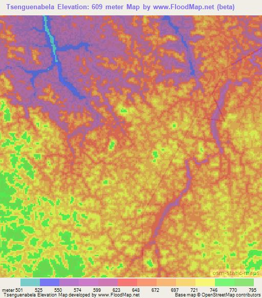 Tsenguenabela,Gabon Elevation Map