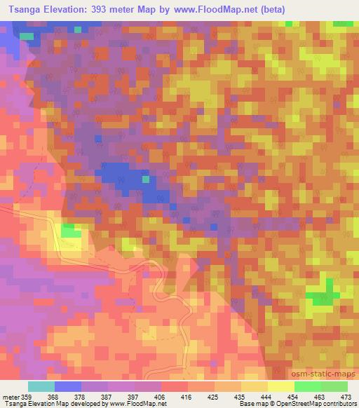 Tsanga,Gabon Elevation Map