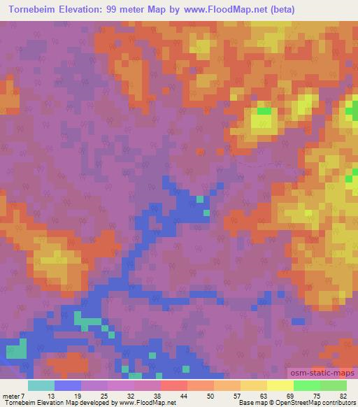 Tornebeim,Gabon Elevation Map