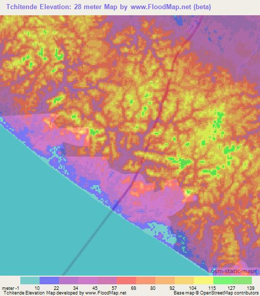 Tchitende,Gabon Elevation Map
