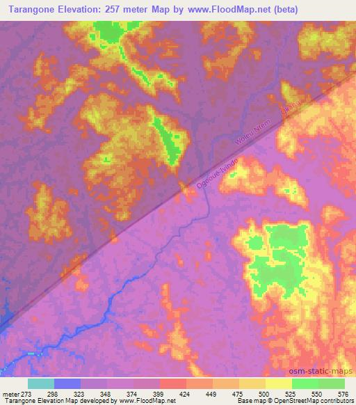 Tarangone,Gabon Elevation Map