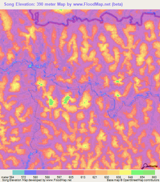 Song,Gabon Elevation Map