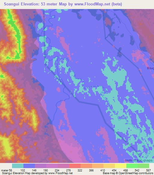 Soangui,Gabon Elevation Map
