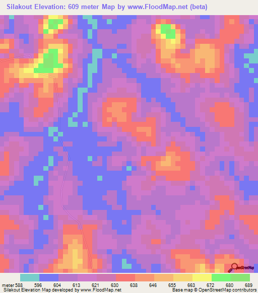Silakout,Gabon Elevation Map