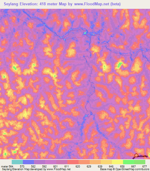 Seylang,Gabon Elevation Map