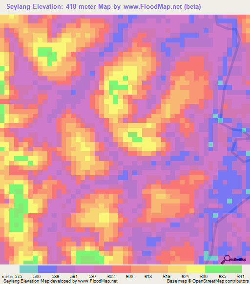 Seylang,Gabon Elevation Map