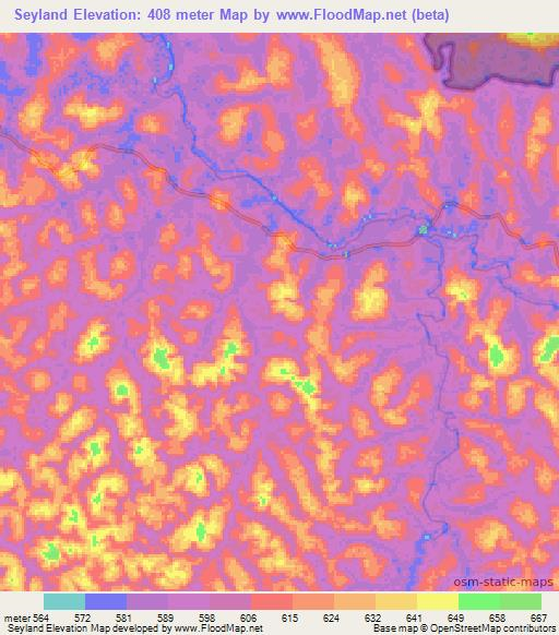 Seyland,Gabon Elevation Map