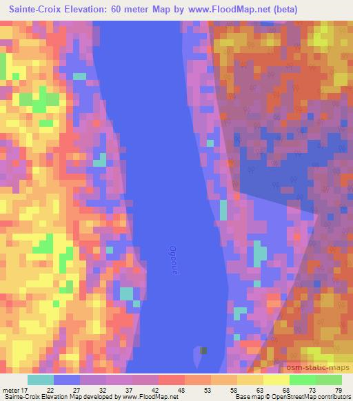 Sainte-Croix,Gabon Elevation Map