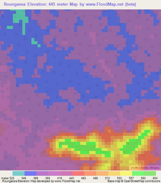 Roungassa,Gabon Elevation Map
