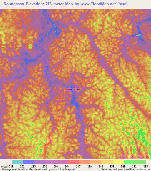 Roungassa,Gabon Elevation Map