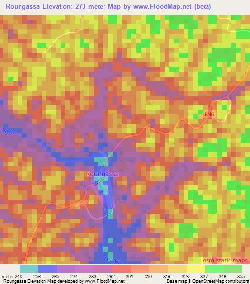 Roungassa,Gabon Elevation Map