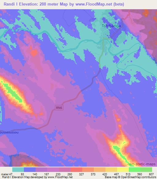Randi I,Gabon Elevation Map