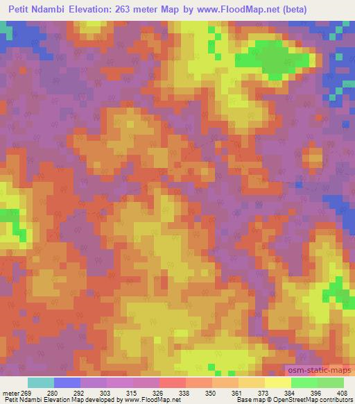Petit Ndambi,Gabon Elevation Map