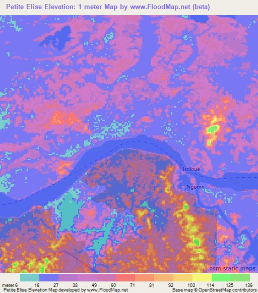 Petite Elise,Gabon Elevation Map
