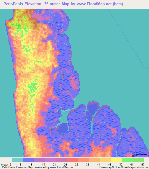 Petit-Denis,Gabon Elevation Map