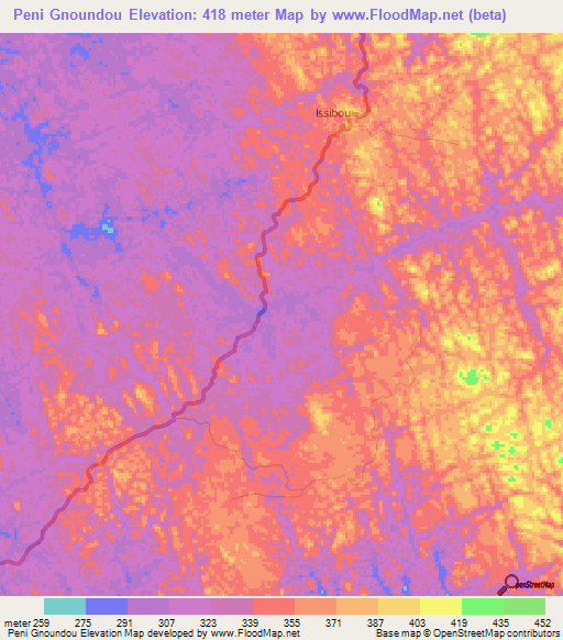 Peni Gnoundou,Gabon Elevation Map