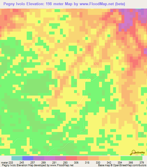 Pegny Ivolo,Gabon Elevation Map