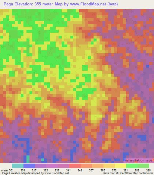 Paga,Gabon Elevation Map