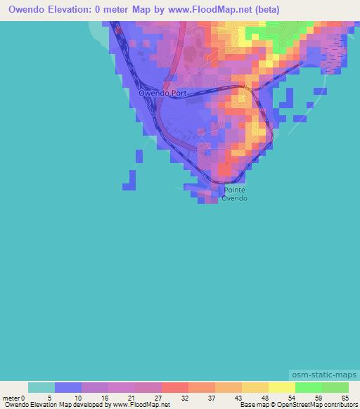 Owendo,Gabon Elevation Map