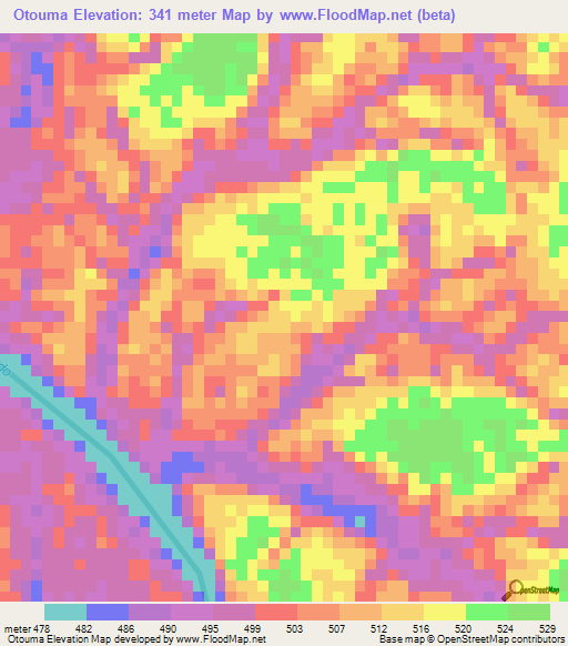 Otouma,Gabon Elevation Map