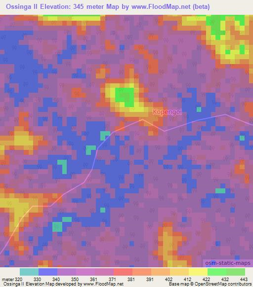 Ossinga II,Gabon Elevation Map