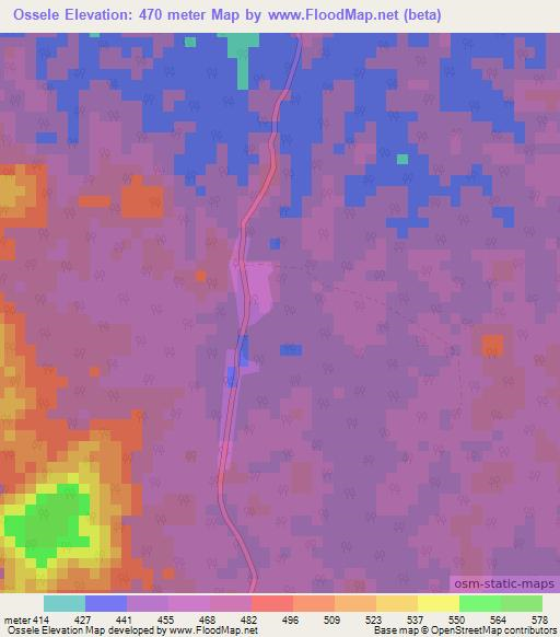 Ossele,Gabon Elevation Map
