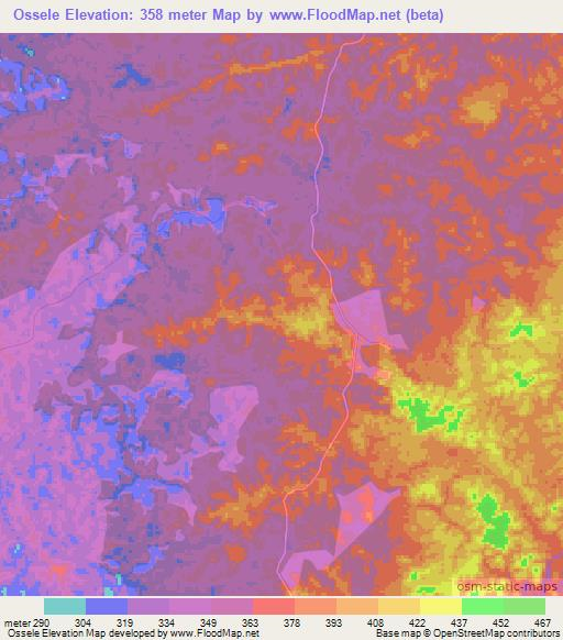 Ossele,Gabon Elevation Map
