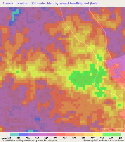 Ossele,Gabon Elevation Map