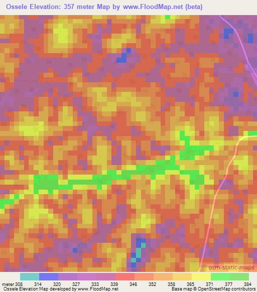 Ossele,Gabon Elevation Map