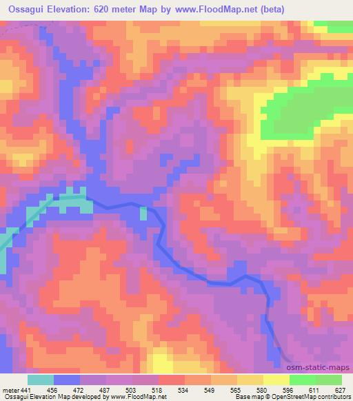 Ossagui,Gabon Elevation Map