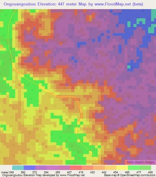 Ongouangoubou,Gabon Elevation Map