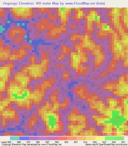 Ongongo,Gabon Elevation Map